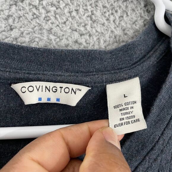 Covington Sweater Men L Gray Casual Pullover V-Neck‎ - Picture 4 of 9